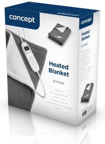 Concept DV7420 - Elektrická vyhrievacia deka 160W/230V 180x130 cm šedá/biela