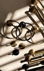 Rea Retro, jednoramenný vešiak na uteráky 60cm 332870A, čierna matná, REA-06926