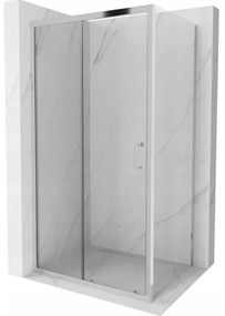 Mexen APIA, sprchový kút s posuvnými dverami 145 (dvere) x 90 (stena) cm, 5mm číre sklo, chrómový profil, 840-145-090-01-00