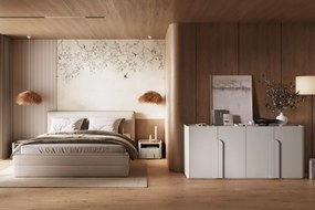 Nočný stolík Amilio 50 cm - kašmírová / dub olejovaný