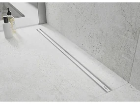 Mexen Flat nerezový sprchový žľab s rotačným 360° sifónom 120 cm, vzor SLIM, biela, 1241120