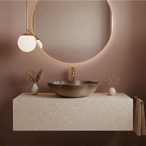 Rea Pearl, umývadlo na dosku 505x380x135 mm, béžová-hnedá-Ombre, REA-U0629