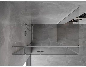 Mexen, Mexen Mist H T sklápací sprchový kút ľavý 115 x 110 cm, priehľadný, chróm - 8A5T-115-110-01-00-L