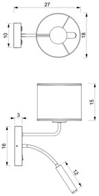Nástenná lampa LOFT SHADE 1xE27/60W+1xG9/8W/230V biela/zlatá