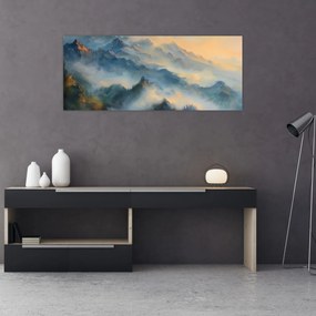 Obraz - Maľovaná horská krajina (120x50 cm)