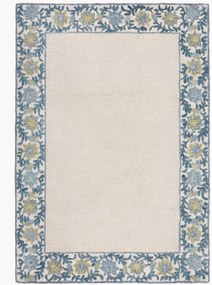 Ručne všívaný vlnený koberec's nízkym vlasom Myla Floral Frame