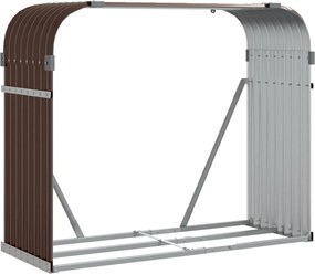 vidaXL Držiak na polená hnedý 120x45x100 cm pozinkovaná oceľ