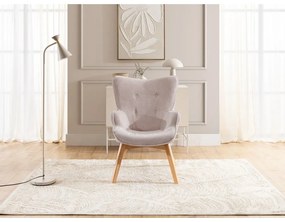 Svetloružové menčestrové kreslo s podnožkou Niko – Ropez