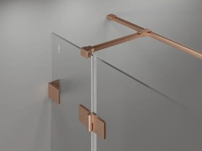 Mexen Lunar T, sklápací sprchový kút ľavý 135 x 90 cm, 8mm číre sklo, profil medená matná, 834T-135-090-65-00-L