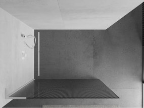 Mexen Kioto L, sprchová zástena Walk-In 120 x 200 cm, 8mm sklo s rebrovým vzorom, biely profil, 800-120-103-20-09