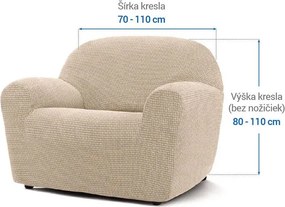 Super strečové poťahy NIAGARA smotanová kreslo (š. 70 - 110 cm)