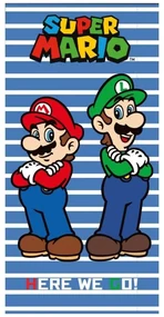 Plážová osuška Super Mario & Luigi - motív Here We Go! - 100% bavlna - 70 x 140 cm