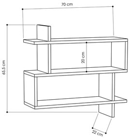 Poschodová polica v dekore duba v prírodnej farbe 70 cm Paralel – Kalune Design