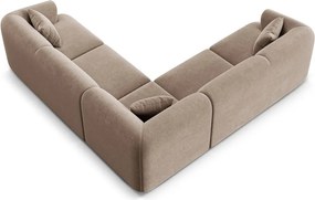 Svetlohnedá zamatová rohová pohovka Campi – Cosmopolitan Design