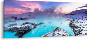 Obraz - Modrá lagúna na Islande (120x50 cm)