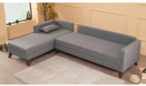 Rohová sedacia súprava v tvare L KORFU sivá ľavá