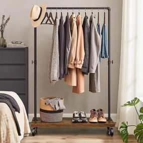 Stojan na oblečenie s vysokou nosnosťou do 90 kg, čierny