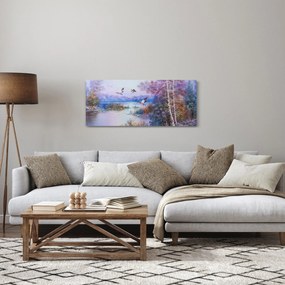 Obraz - Prichádza jeseň, olejomaľba (120x50 cm)