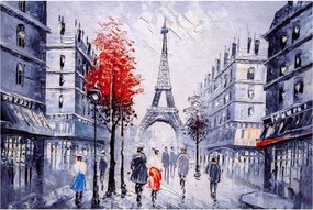 Obraz uličky v Paríži, olejomaľba (90x60 cm)