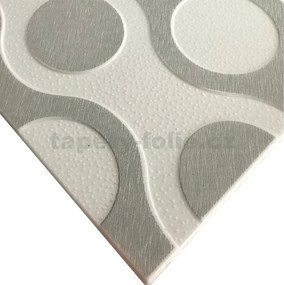 Stropné panely 3D XPS 0019, cena za kus, rozmer 50 cm x 50 cm, CHAINS sivý, IMPOL TRADE