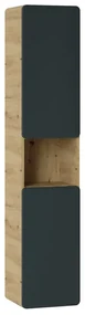 Kúpeľňová závesná skrinka vysoká Aruba 800 2D dub craft zlatá/proisterovo sivá mat