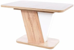 Rozkladací jedálenský stôl 120-160 cm Cecila (dub wotan + biela mat) (pre 4 až 6 osôb). Vlastná spoľahlivá doprava až k Vám domov. 1050070