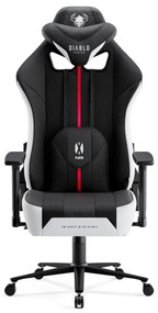 Látkové herné kreslo Diablo X-Player 2.0 Normal Size, bielo-čierne