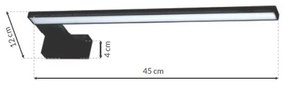EUlight Nástenné LED svietidlo Shine R, 1x LED 11w, 4000k, (45 cm), b