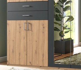 Šatníková skriňa Taiga, 270 cm, dub artisan/grafit