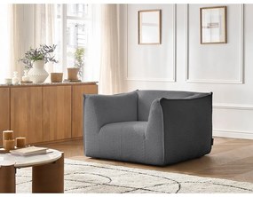 Tmavosivé kreslo z textílie buklé Giorgia – Bobochic Paris