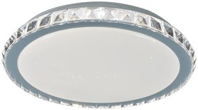 RABALUX Prisadené stropné LED osvetlenie s krištáľmi CRESSIDA, 24W, denná biela, okrúhle, chrómované