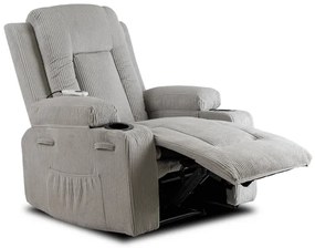 Masážne polohovateľné kreslo ARIEN sivý menšester - vintino.sk