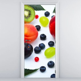 Fototapeta na dvere - Ovocie s kvapkami vody (95x205cm)