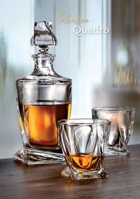 Crystalite Bohemia krištáľový whisky set Quadro (1+6)