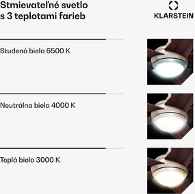 Klarstein Bolero stropný ventilátor so svetlom | 132 cm | 35 W | Tichá prevádzka | Drevo