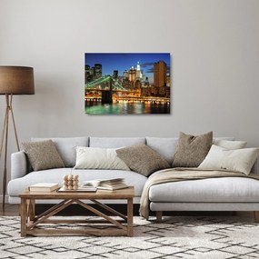 Sklenený obraz - Most s New Yorkom (70x50 cm)