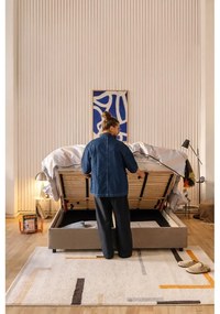 Čalúnená dvojlôžková posteľ taupe s úložným priestorom s roštom 180x200 cm Myra Pillow – Bonami Selection