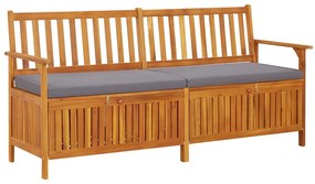 vidaXL Úložná lavica s vankúšom 170 cm masívne akáciové drevo