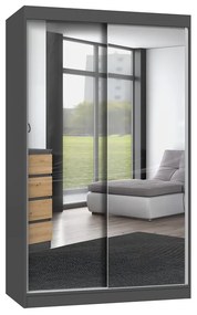 Šatníková skriňa s 2 zrkadlami IGA 120 cm antracit
