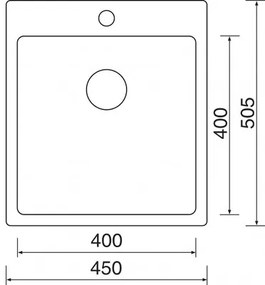 Nerezový drez Sinks Blocker 450V 1 mm kefovaný