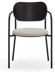 Čierno-sivá jedálenská stolička v dekore jaseňa Eclipse - Teulat