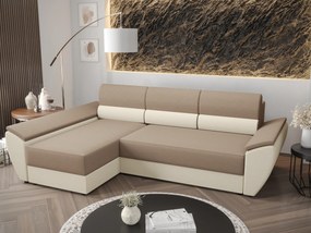 Rohová sedacia súprava Radiant L3 (béžová + krémová) (L). Akcia -19%. Vlastná spoľahlivá doprava až k Vám domov. 1062239