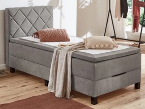 Posteľ Jeff 100x200 cm, šedá látka