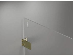 Mexen Lunar-F, skladacie ľavé sprchové dvere 125 cm, číre sklo, zlatý profil, 836S-125-050-50-00-L