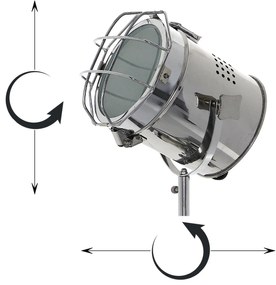 Dekorstudio Podlahová lampa TRIPOD na čiernej trojnožke s chrómovaným tienidlom