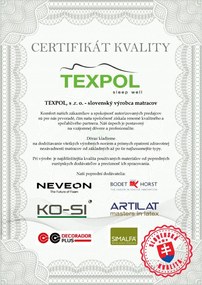 Texpol VICTORY - komfortný sendvičový matrac  s poťahom Aloe Vera Silver 80 x 210 cm, snímateľný poťah