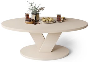 LOVA Béžový (Šampanské) - OVÁLNY KONFERENČNÝ STOLÍK 110 × 60 cm MODERNÝ KÁVOVÝ STOLÍK