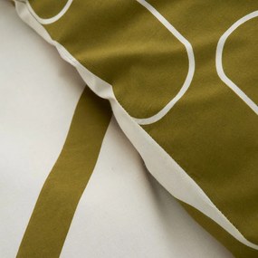 Kaki/béžové obliečky na dvojlôžko/predĺžené 230x220 cm Linear Curve – Catherine Lansfield