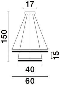 LED luster Adria 2 zlaté