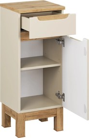 Comad Doplnková kúpeľňová skrinka nízka Bali Cashmere 35 kašmír/dub wotan